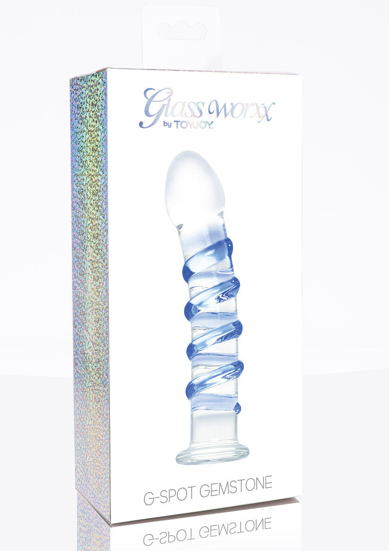 ToyJoy Glass Worxx G-Spot ädelstensglasdildo 18 cm