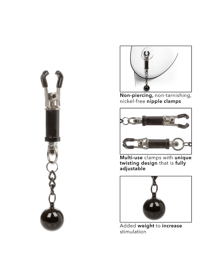 CalExotics Nipple Grips Weighted Twist Nipple Clamps