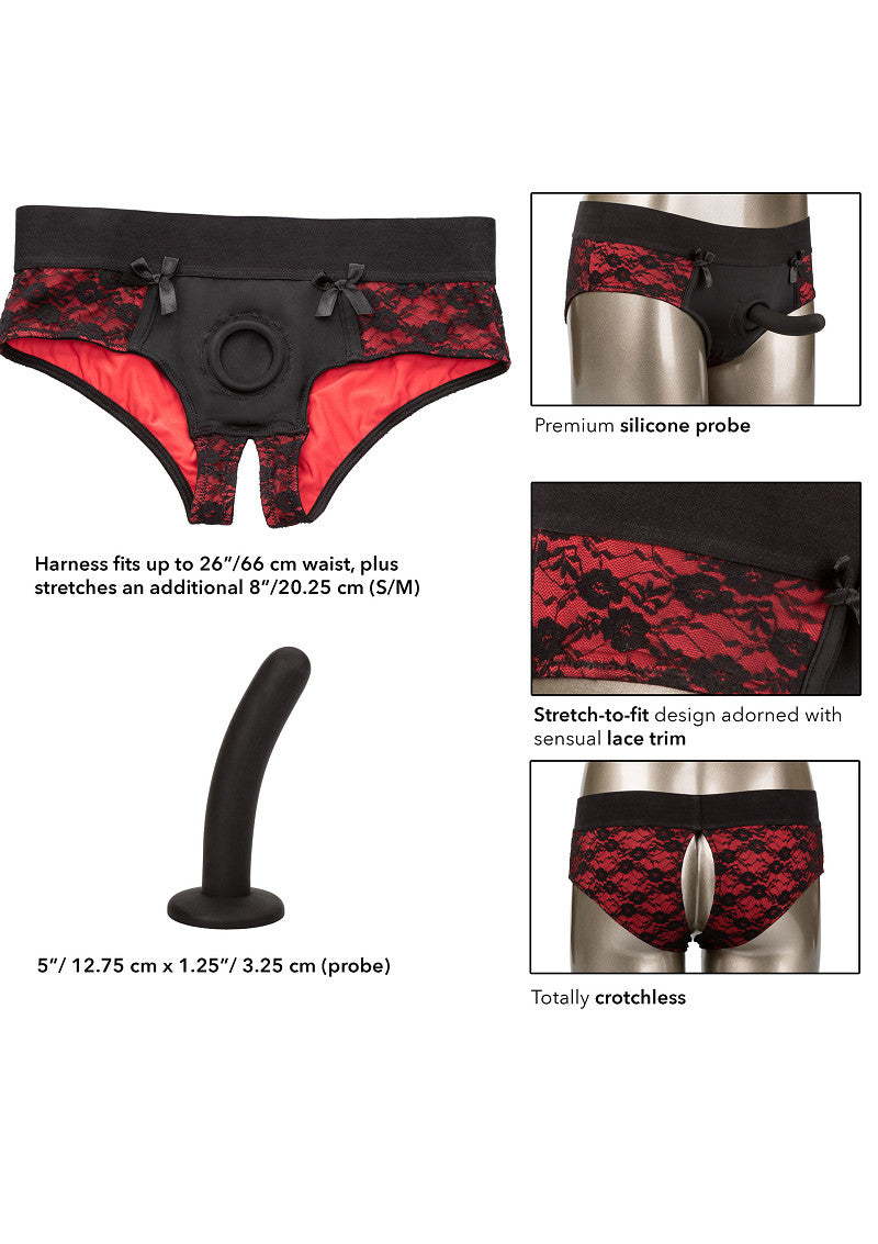 CalExotics Scandal Crotchless Pegging Panty Set - S/M