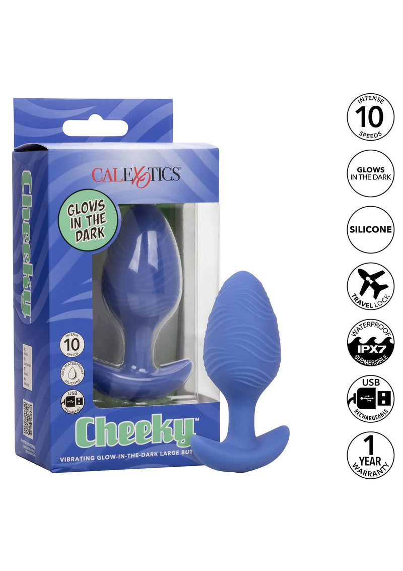 CalExotics Cheeky Vibrating Glow-In-The-Dark Butt Plug Large