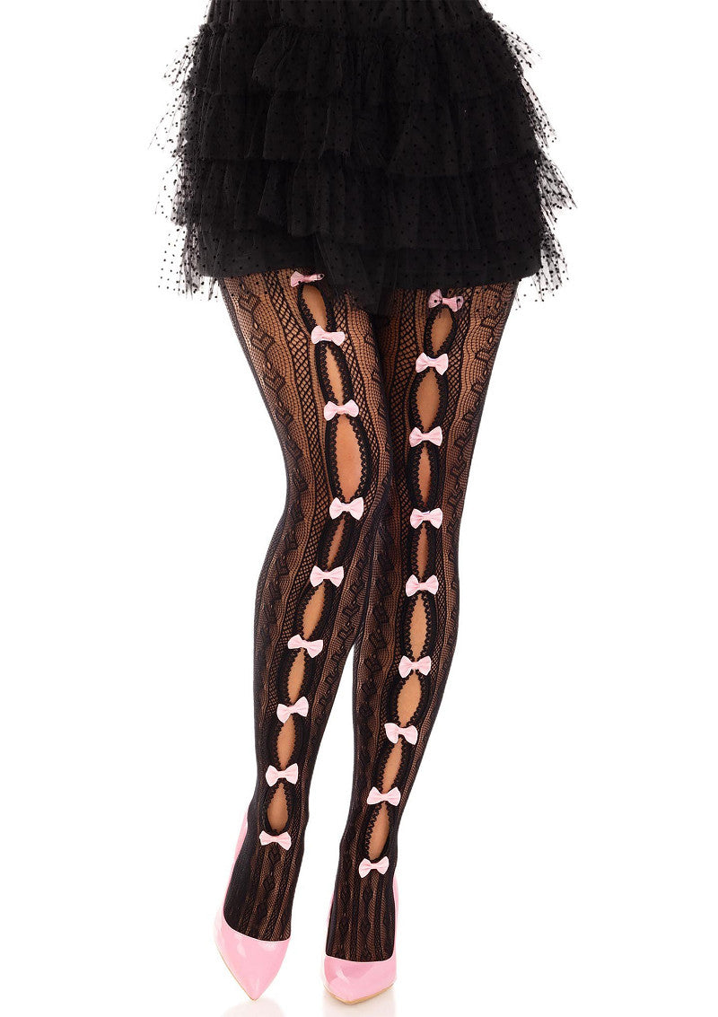 Leg Avenue Sweetheart Striped Net Pantyhose