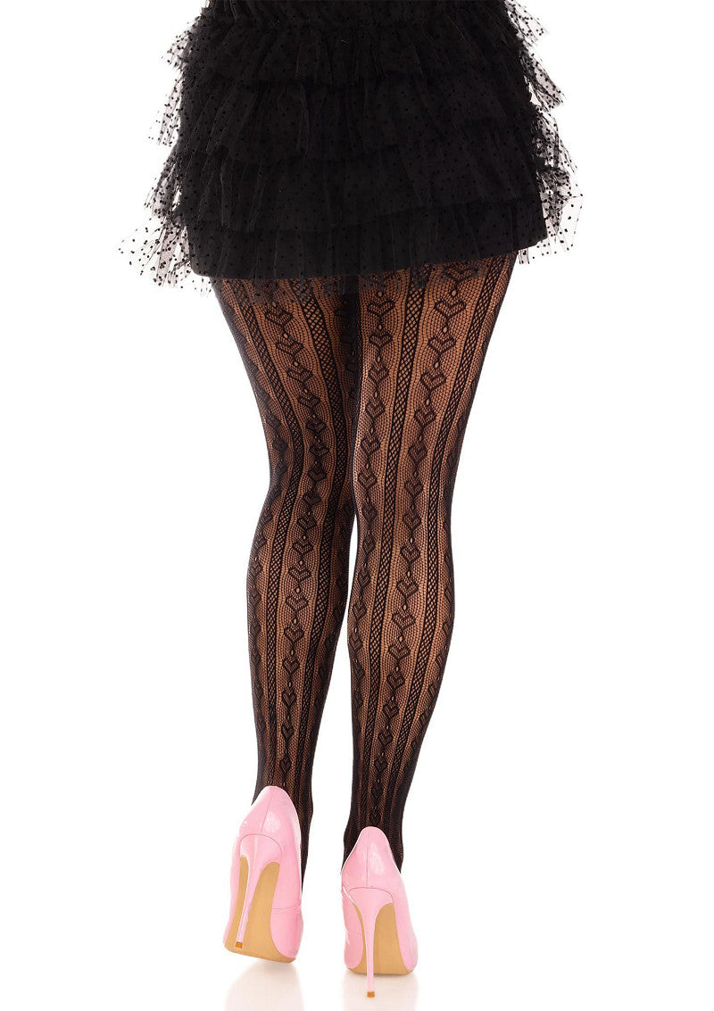 Leg Avenue Sweetheart Striped Net Pantyhose