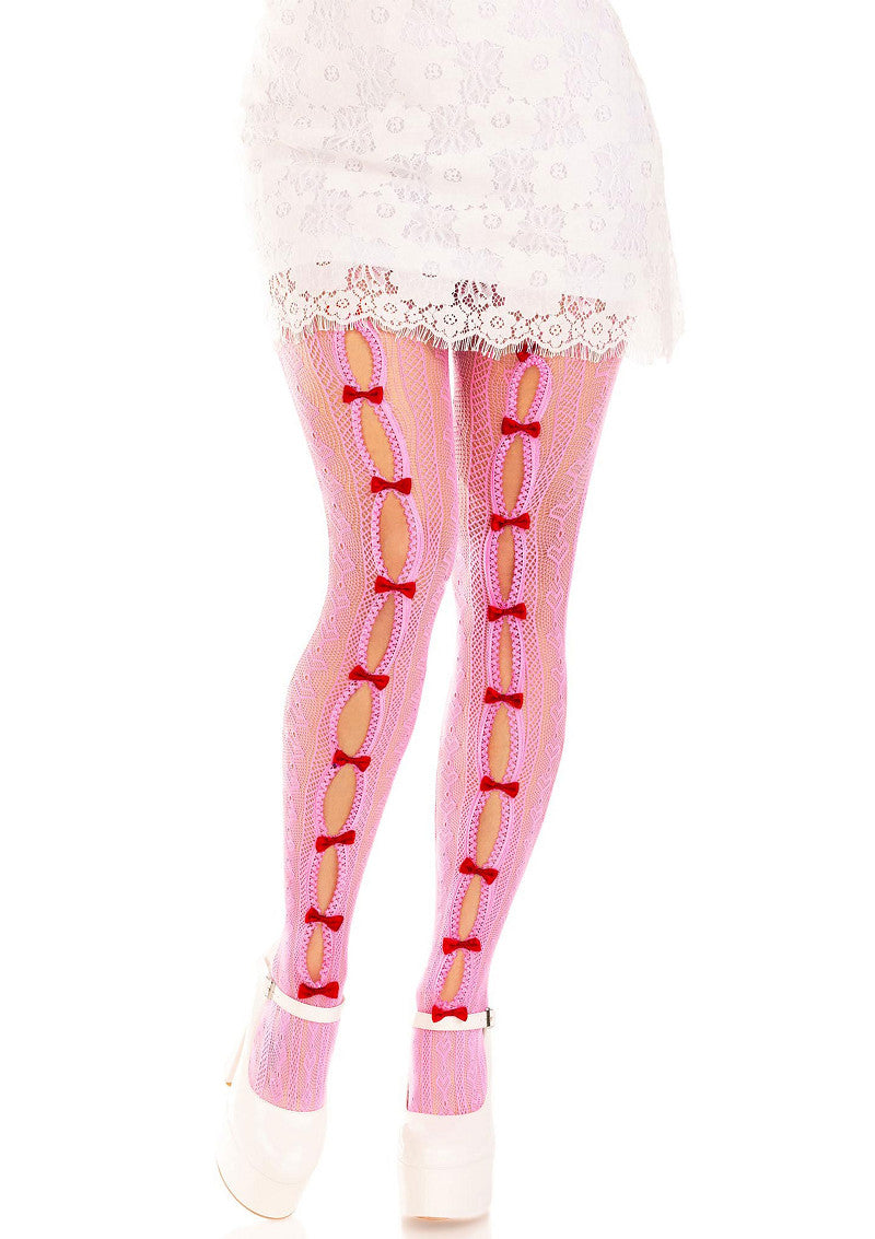 Leg Avenue Sweetheart Striped Net Pantyhose