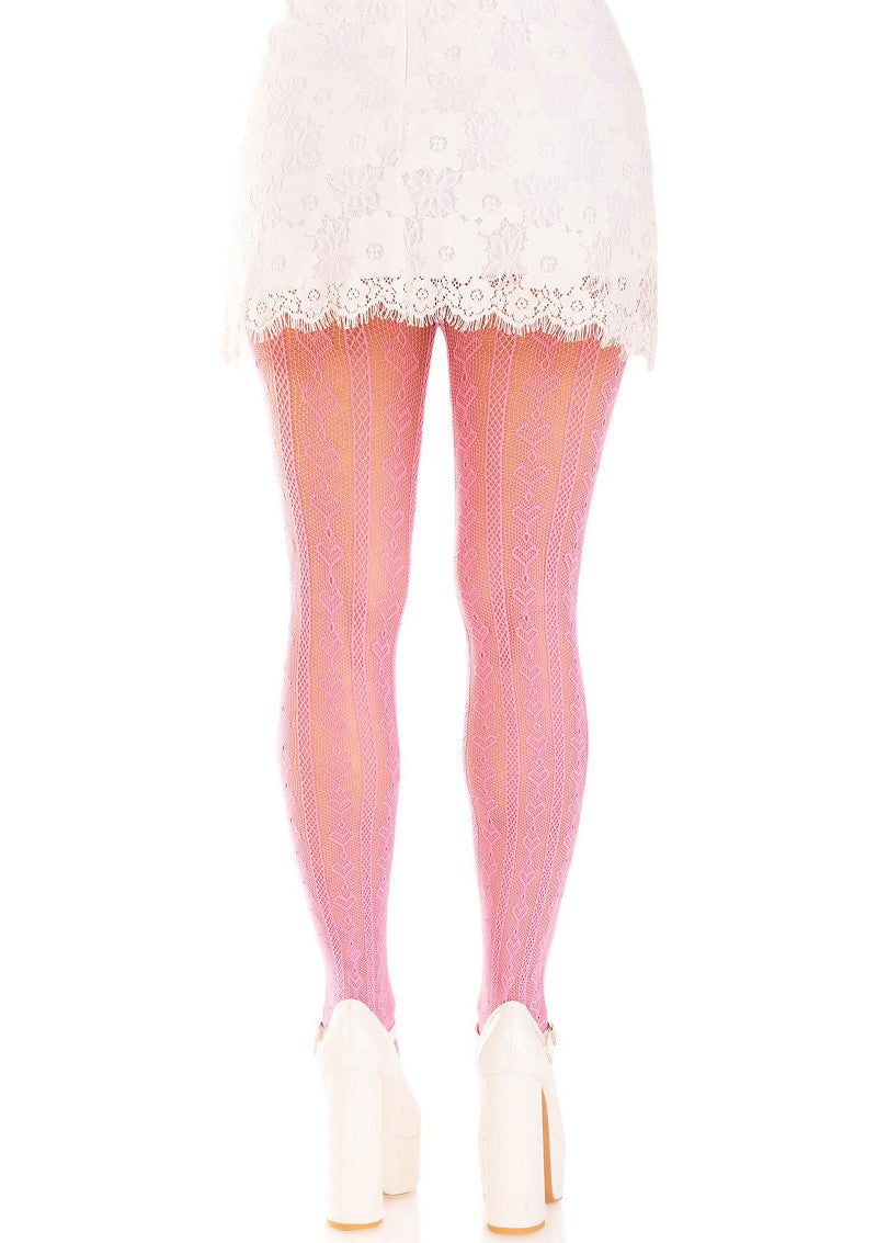 Leg Avenue Sweetheart Striped Net Pantyhose