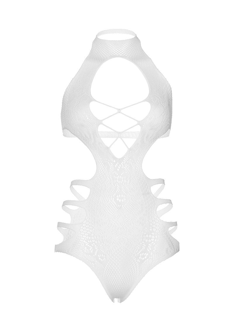 Leg Avenue Seamless Lace Cut Out Strappy Bodysuit