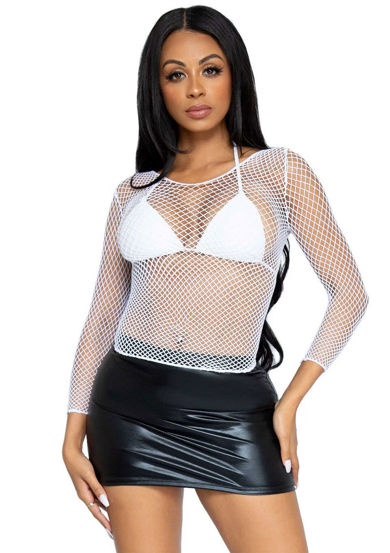 Leg Avenue Elastane Long Sleeved Fishnet Shirt