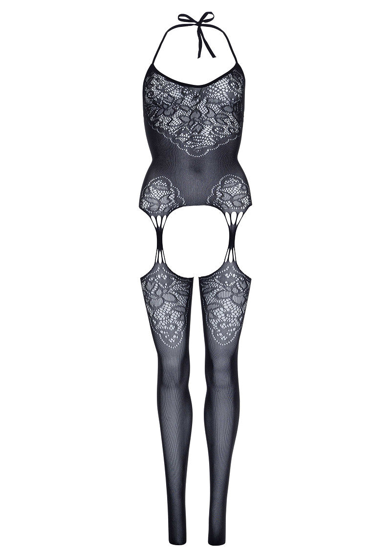 Leg Avenue Seamless Lace Net Suspender Bodystocking