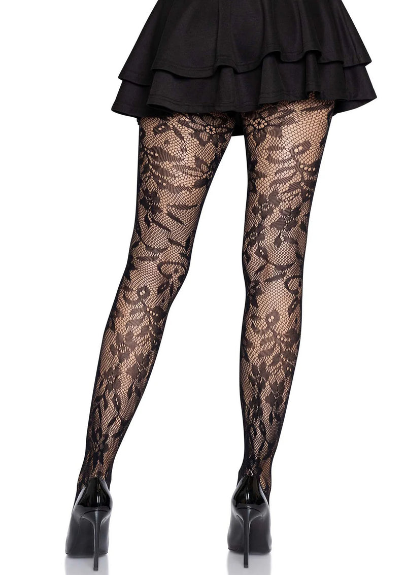 Leg Avenue Seamless Floral Lace Tights