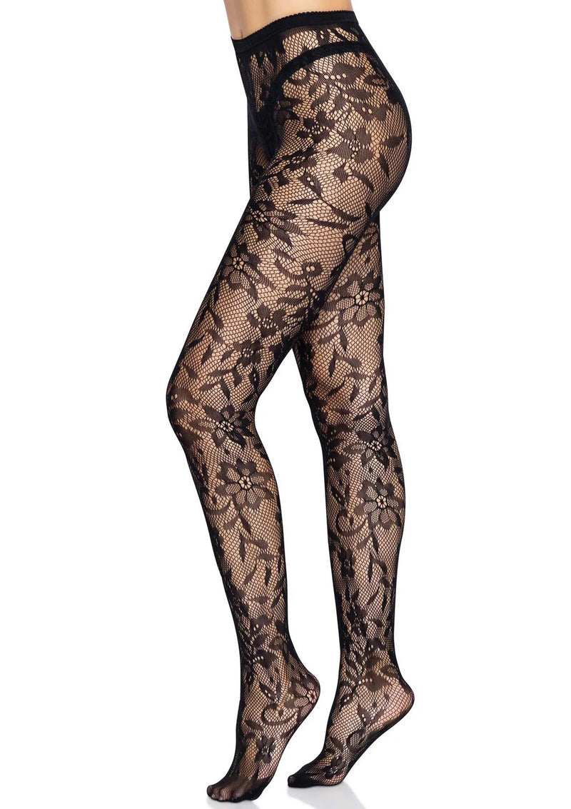 Leg Avenue Seamless Floral Lace Tights